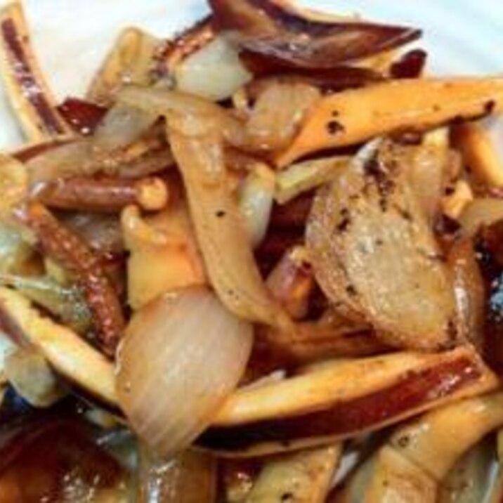 イカの一夜干しのバターしょう油炒め